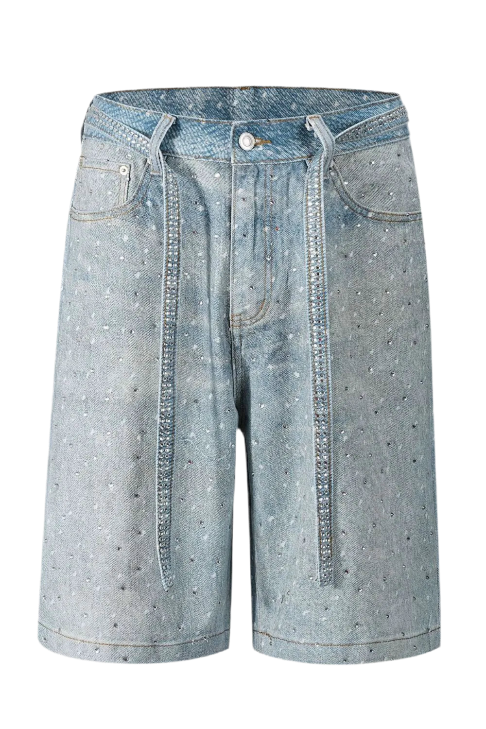 Men's Rhinestone Denim Shorts