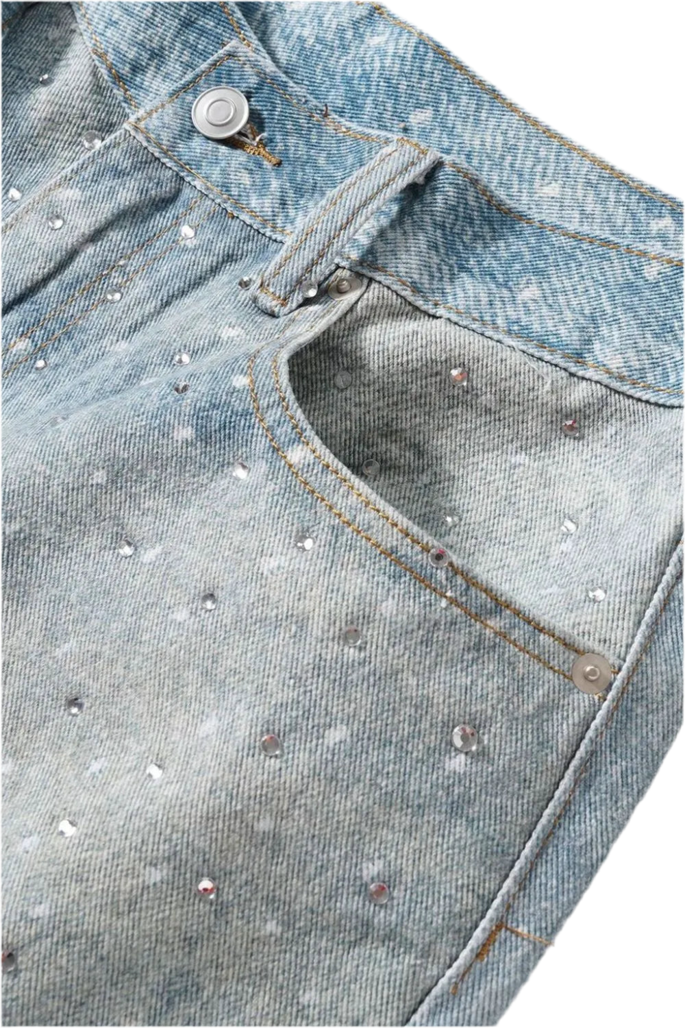 Men's Rhinestone Denim Shorts