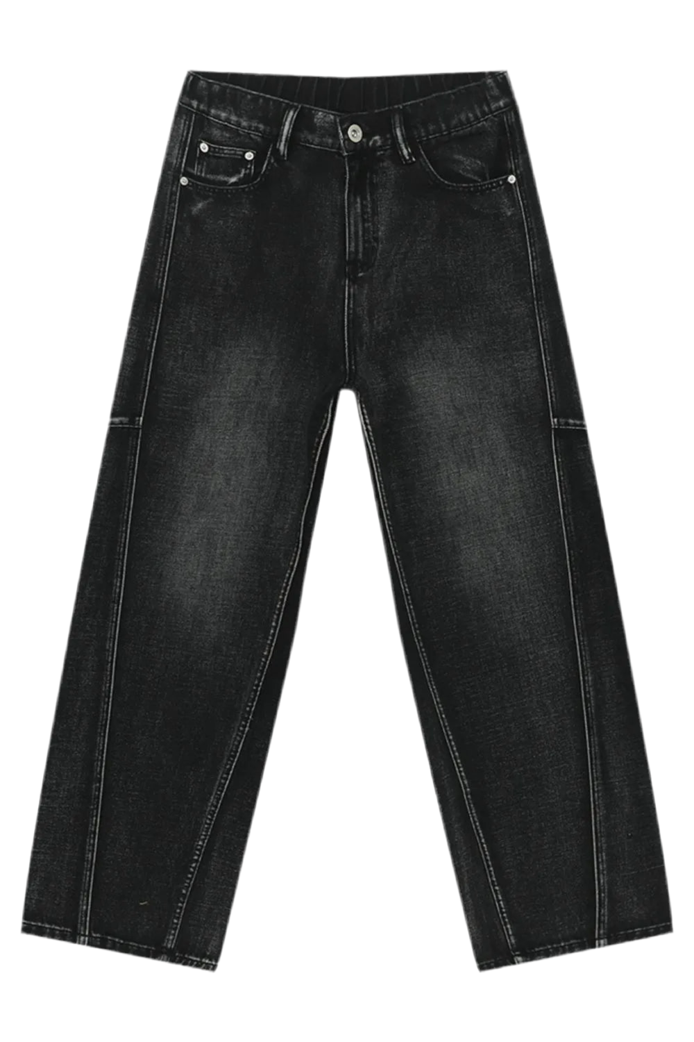 Panelled Straight Leg Jeans