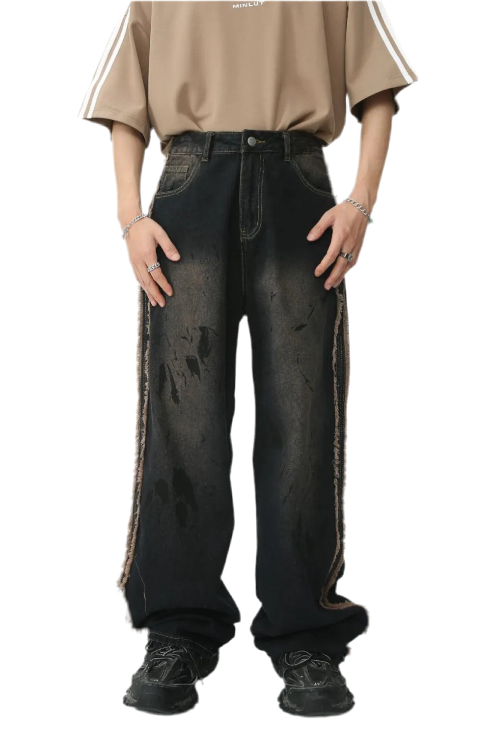 Raw Edge Mid Rise Men's Jeans