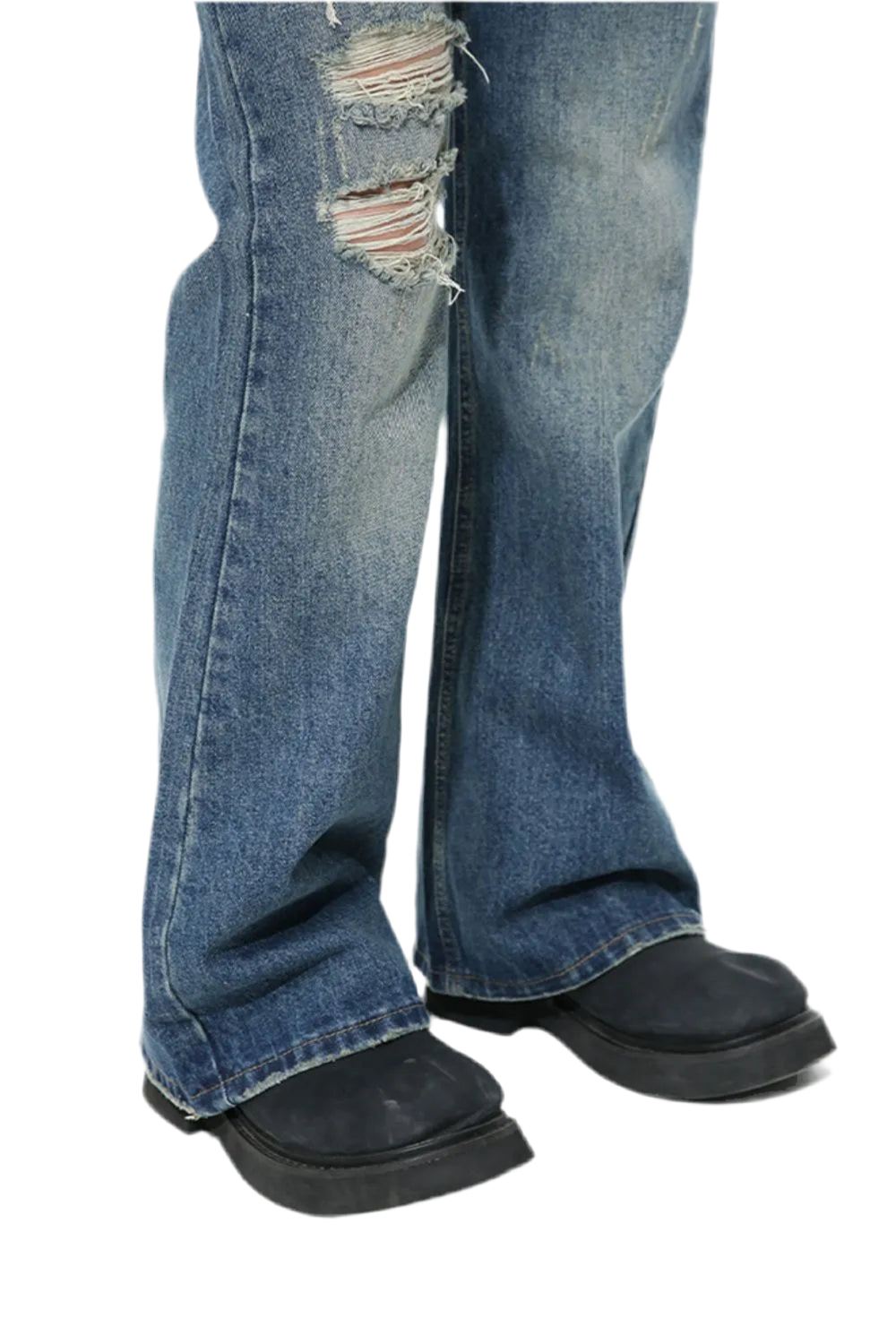 Men's Distressed Bootcut Jeans