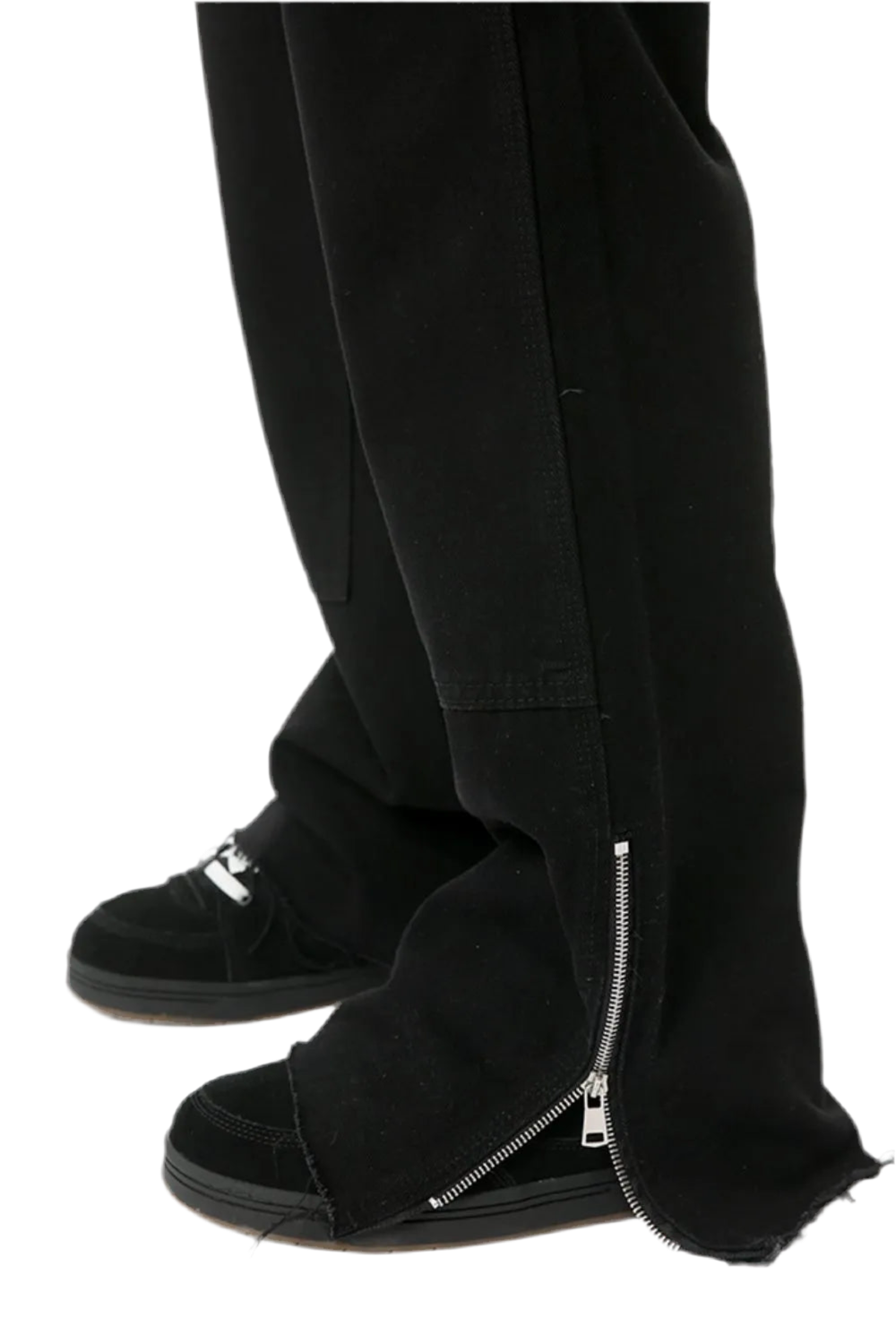 Men's Raw Hem Bootcut Jeans with Zip-Up Sides