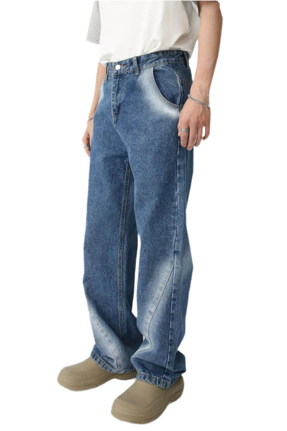 Men's Tie-Dye Washed Straight Leg Jeans