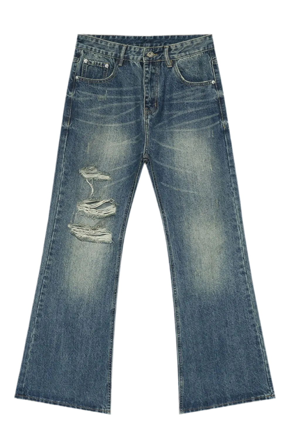 Men's Distressed Bootcut Jeans