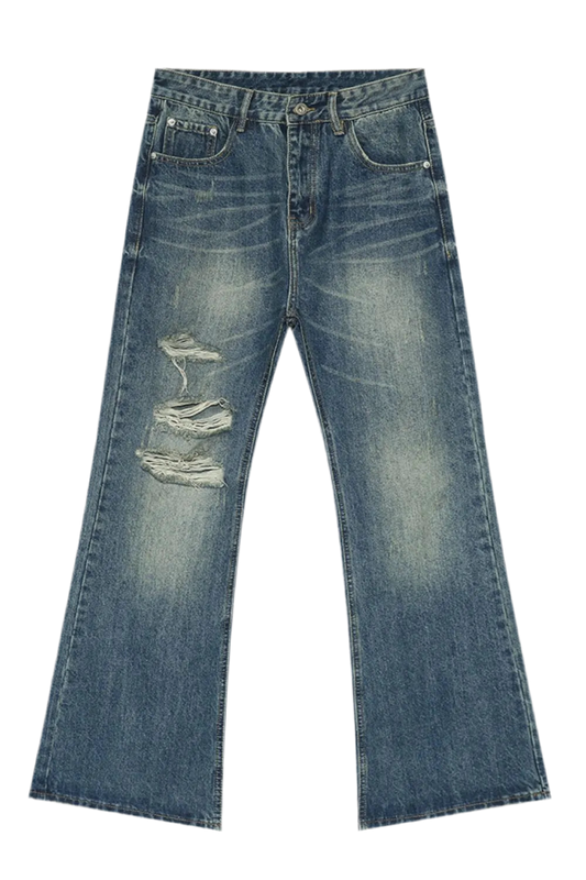 Men's Distressed Bootcut Jeans