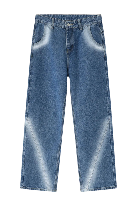 Men's Tie-Dye Washed Straight Leg Jeans